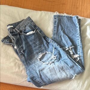 Distressed Blue Jeans